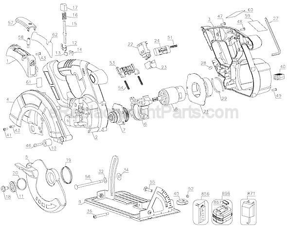 Page A Diagram and Parts List for FS18CS  Black and Decker Circular Saw
